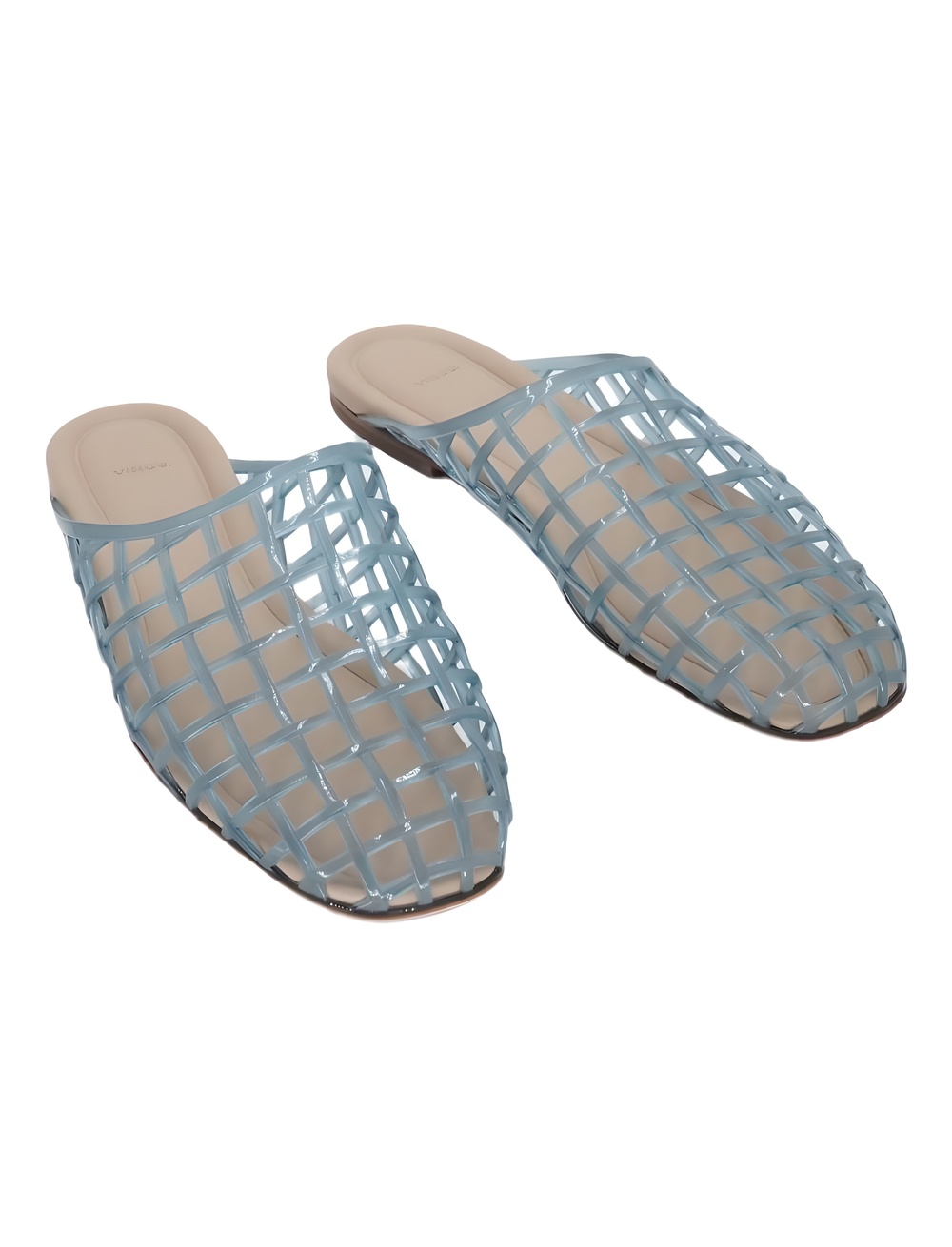Vince Barcelona Je Woven Cage Mules Slides Ocean Blue Size 11M
